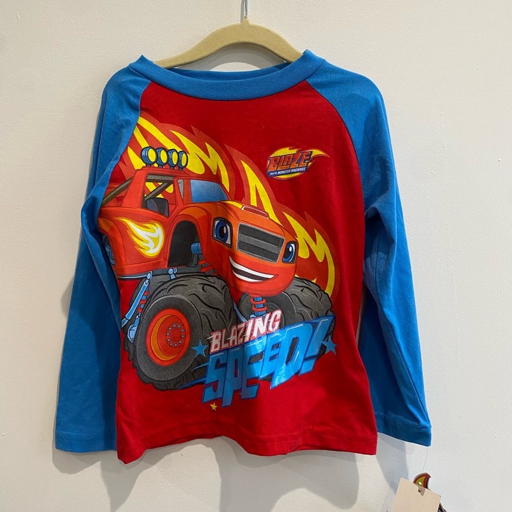 Nickelodeon 3t Blaze Red and Blue Raglan Tee